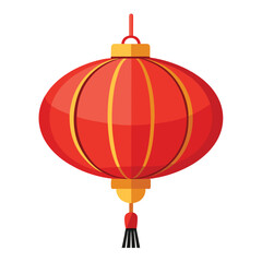 Red Chinese lantern vector illustration for decoration
