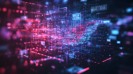 Naklejka premium 3D Glowing Abstract Sale Art with Digital Coupons - Vibrant E-commerce Promotions Icon for Online Retail Discounts on White Background