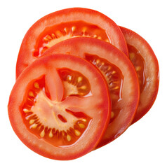 PNG Freshly sliced red tomatoes on a white background