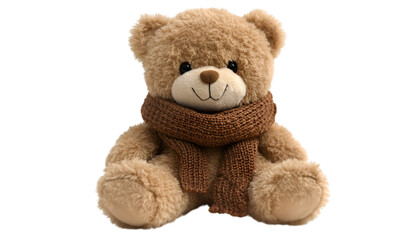 Obraz premium a teddy bear wearing a scarf. 