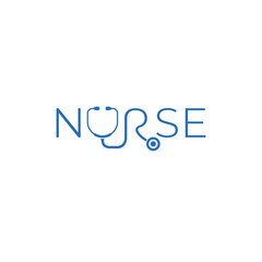 Nurse No 2 wordmark logo stethoscope replaces UR letter