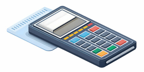 Flat Isolated Coupon Ticket & Payment Terminal Concept: Sleek Vector Illustration for Retail Promotions and Secure Transactions in Business Marketing