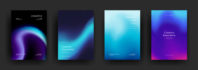 Fototapeta premium Abstract gradient poster template. Modern Covers Design. Mesh gradient background design. Trendy front page design for Banner, Poster, Flyer, Invitation and Annual Report