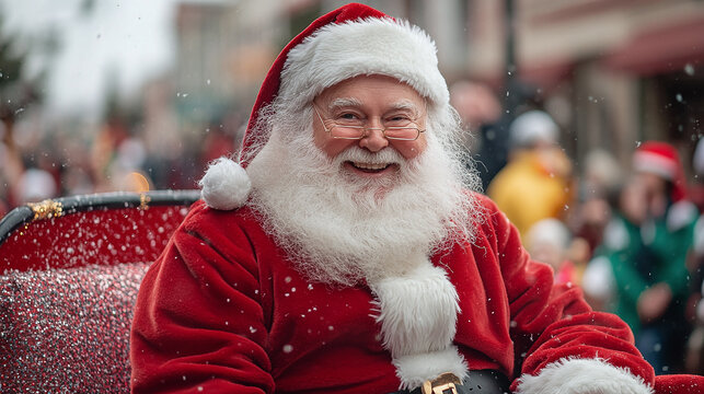 Holiday parade featuring Santa Claus