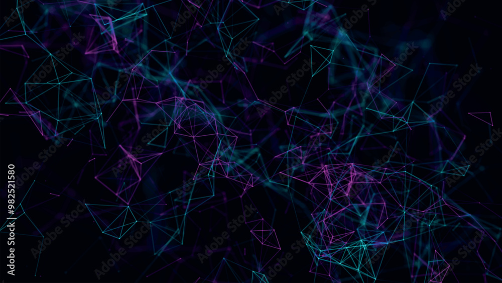 Poster abstract background with connecting dots and lines. network connection structure. plexus effect. 3d 