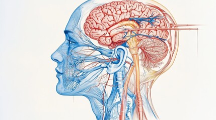 Detailed Human Head Anatomy with Neural Connections