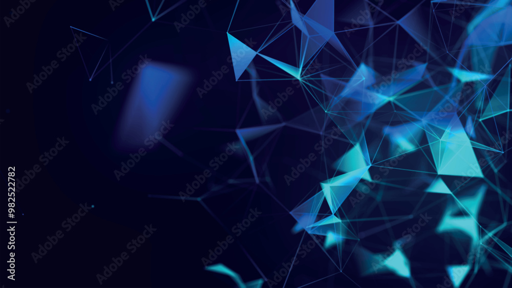Poster abstract background with connecting dots and lines. network connection structure. plexus effect. 3d 