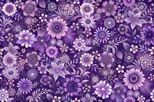 Captivating purple flower pattern with soft romantic feel