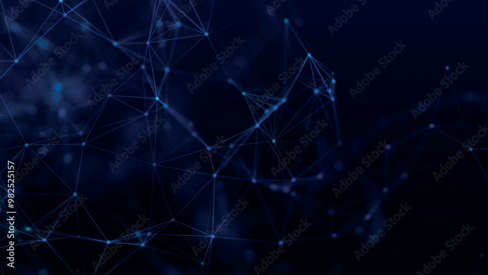 Poster abstract background with connecting dots and lines. network connection structure. plexus effect. 3d 