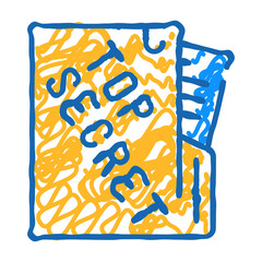 top secret documents doodle icon sketch vector. top secret documents sign. isolated symbol illustration