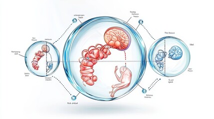 Detailed Illustration of Human Embryonic Development Stages