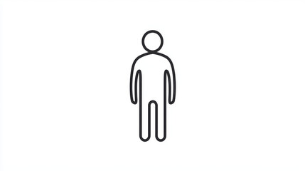 Fototapeta premium A simple line drawing of a person. It's a basic icon that represents a person.