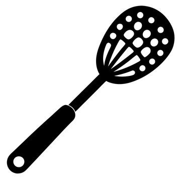 black slotted spoon kitchen utensil clip art preview