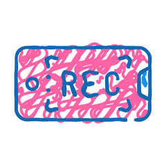 phone video camera doodle icon sketch vector. phone video camera sign. isolated symbol illustration