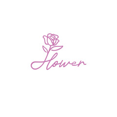 Flower Wordmark Logo letter F become rose symbol