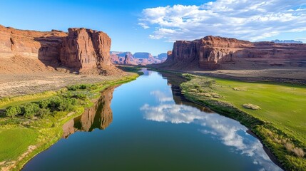 River Through Canyon Walls