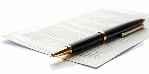 Isolated Business Contract and Pen Icon Vector - Professional Design for Corporate Branding, Legal Services, and Business Promotions on White Background