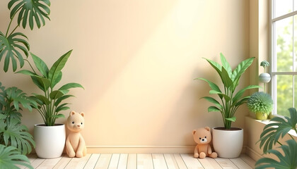 modern living room with plant