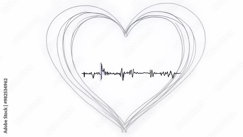 Poster this artistic representation features a clean and minimal heart shape, perfect for use in designs ab