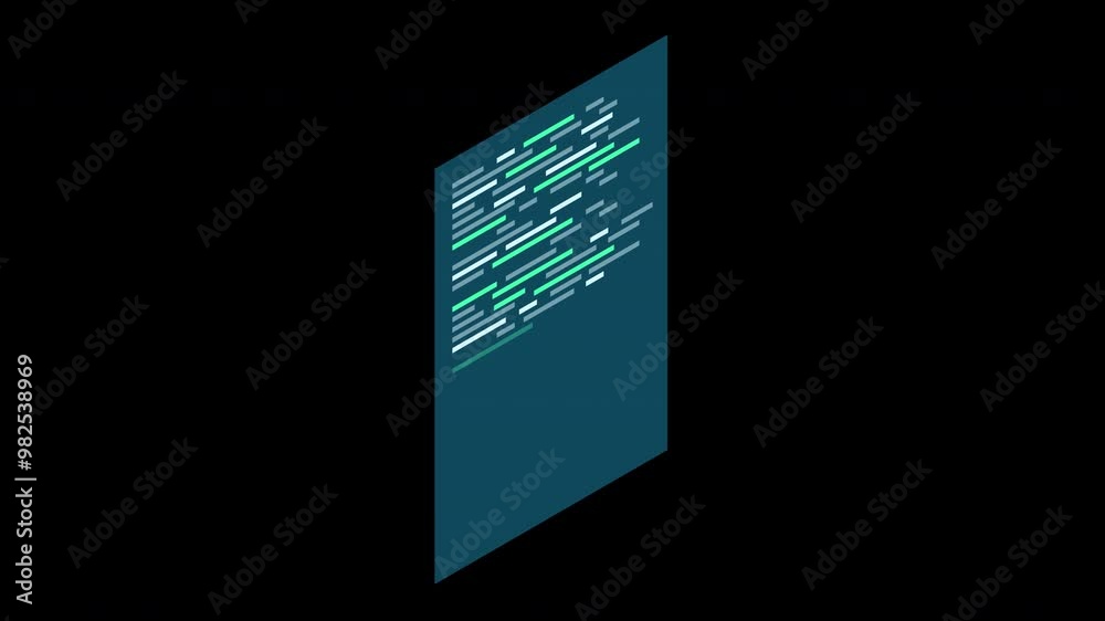Poster isometric coding screen animation. coding programming technology. programming concept. technology an
