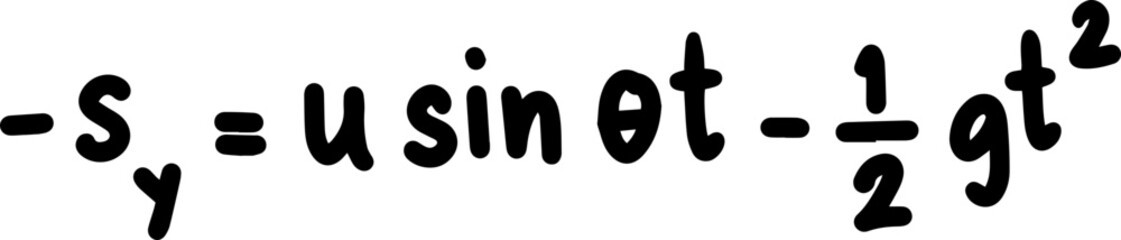 Projectile movement physics formulas