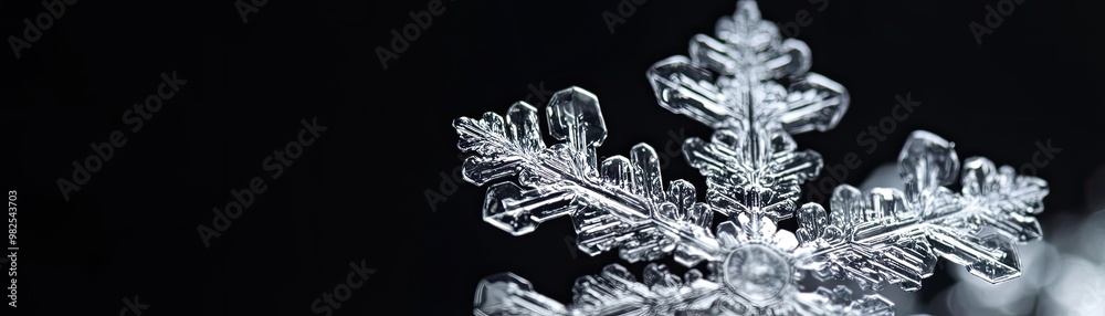 Poster delicate snowflake showcasing intricate patterns, capturing the beauty of winter's chill and the uni