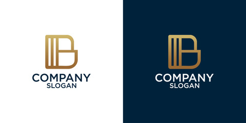 initial b abstract monogram logo vector design