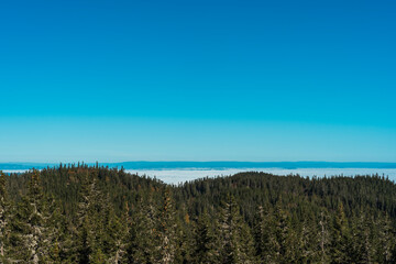 View North-Eastwards from the Tjuvåskampen Hill, part of the Totenåsen Hills, Norway.