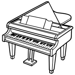 vector illustration of piano