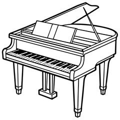 vector illustration of piano