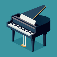 vector illustration of piano