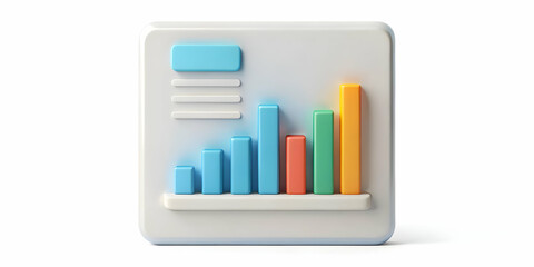Obraz premium 3D Isolated Business Report and Graph Icon - Minimalist Vector Design for Corporate Branding and Financial Analytics on White Background