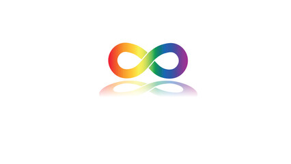 Infinity rainbow symbol. Autism pride symbol vector illustration. infinity sign in rainbow spectrum colors. Neurodiversity awareness and acceptance.	
