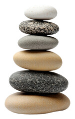 PNG Stack of smooth stones carefully arranged indoors