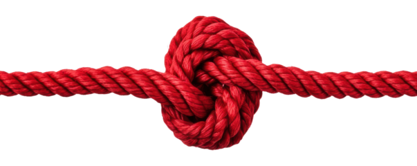 PNG Red rope knot on white background