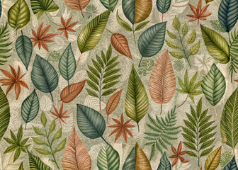 seamless pattern with leaves