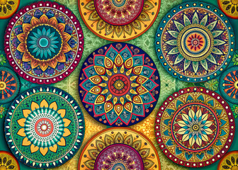 Fototapeta premium seamless pattern with paisley