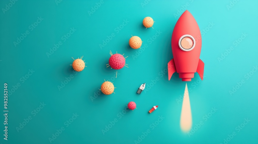 Poster a product development cycle visualized through a series of steps, from ideation to launch.