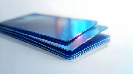 3D Glossy Background Featuring Payment Cards and Digital Receipts - Modern, Sleek Design for Fintech and Financial Services Advertisements