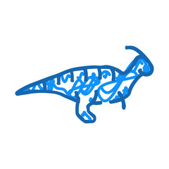 Obraz premium parasaurolophus dinosaur doodle icon sketch vector. parasaurolophus dinosaur sign. isolated symbol illustration