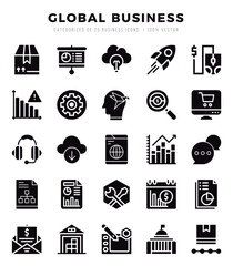 Global Business Icon Bundle 25 Icons for Websites and Apps