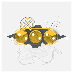 Abstract art wireframe background. Modern science or technology art elements. Surface illustration. Hand made vector.