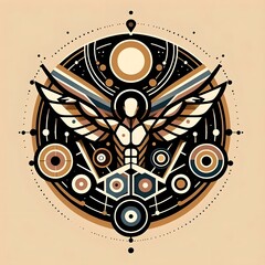 Fototapeta premium human figure on a circle illustration, renaissance man