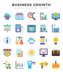 Business Growth. Flat icons Pack. vector illustration.