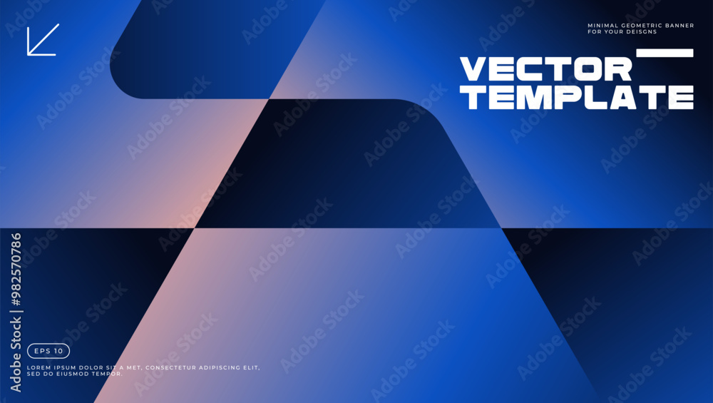 Poster modern geometric background with abstract color gradient shapes.
