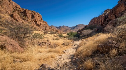Fototapeta premium A Winding Path Through a Desert Canyon