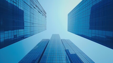 A captivating view of the background with modern commercial high - rise buildings. The buildings have sleek and stylish designs. They stand tall and proud, reaching towards the sky. There are large gl