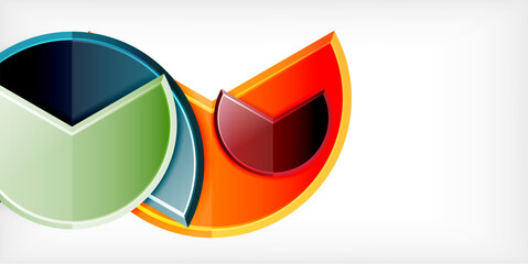 Glass reflective geometric round shapes background. Vector Illustration For Wallpaper, Banner, Background, Card, Book Illustration, landing page