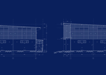 Floor plan designed building on the drawing.