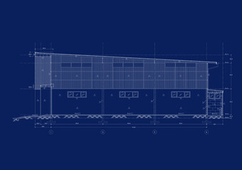 Floor plan designed building on the drawing.